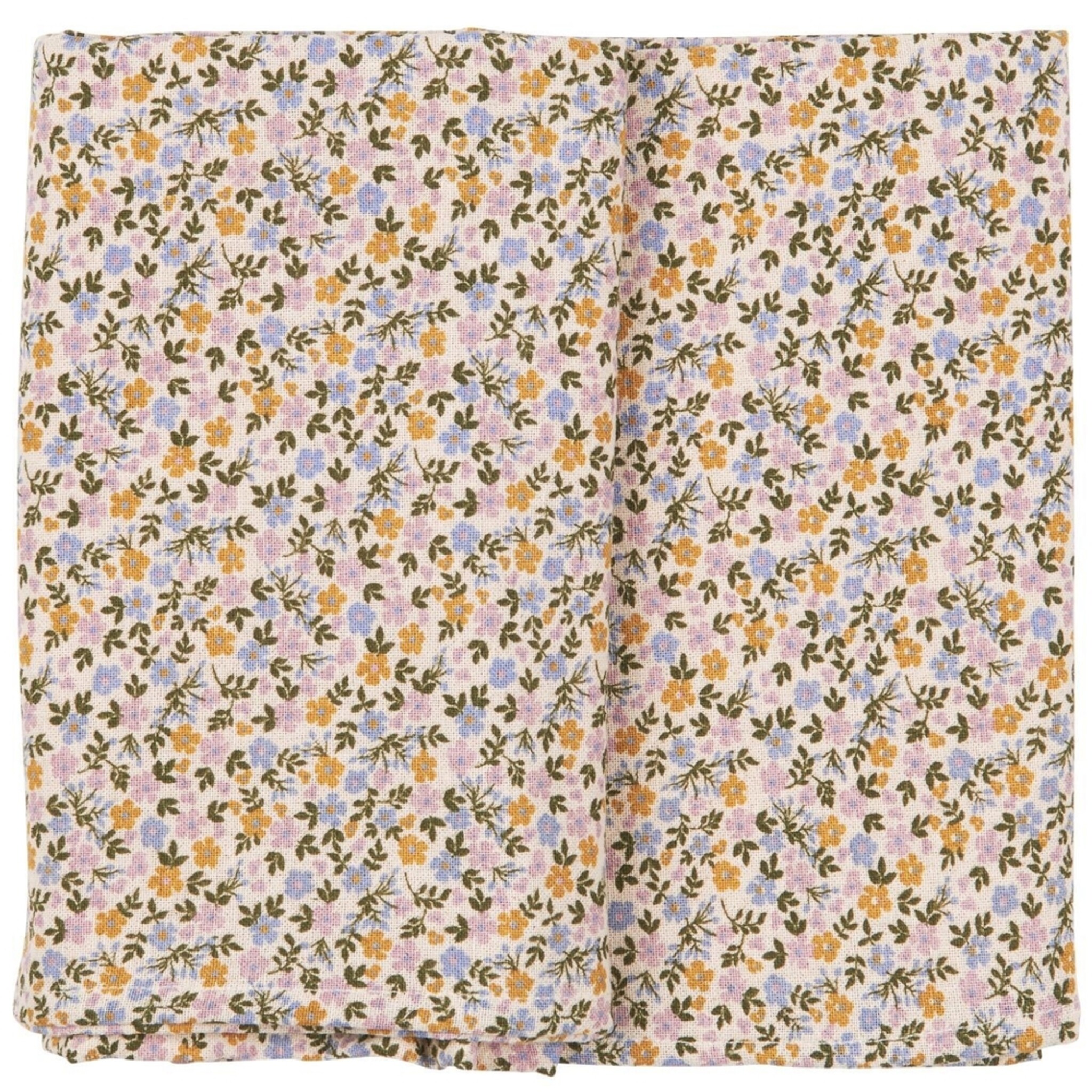 Tischdecke Line mit kleinen Blumen, gelb 