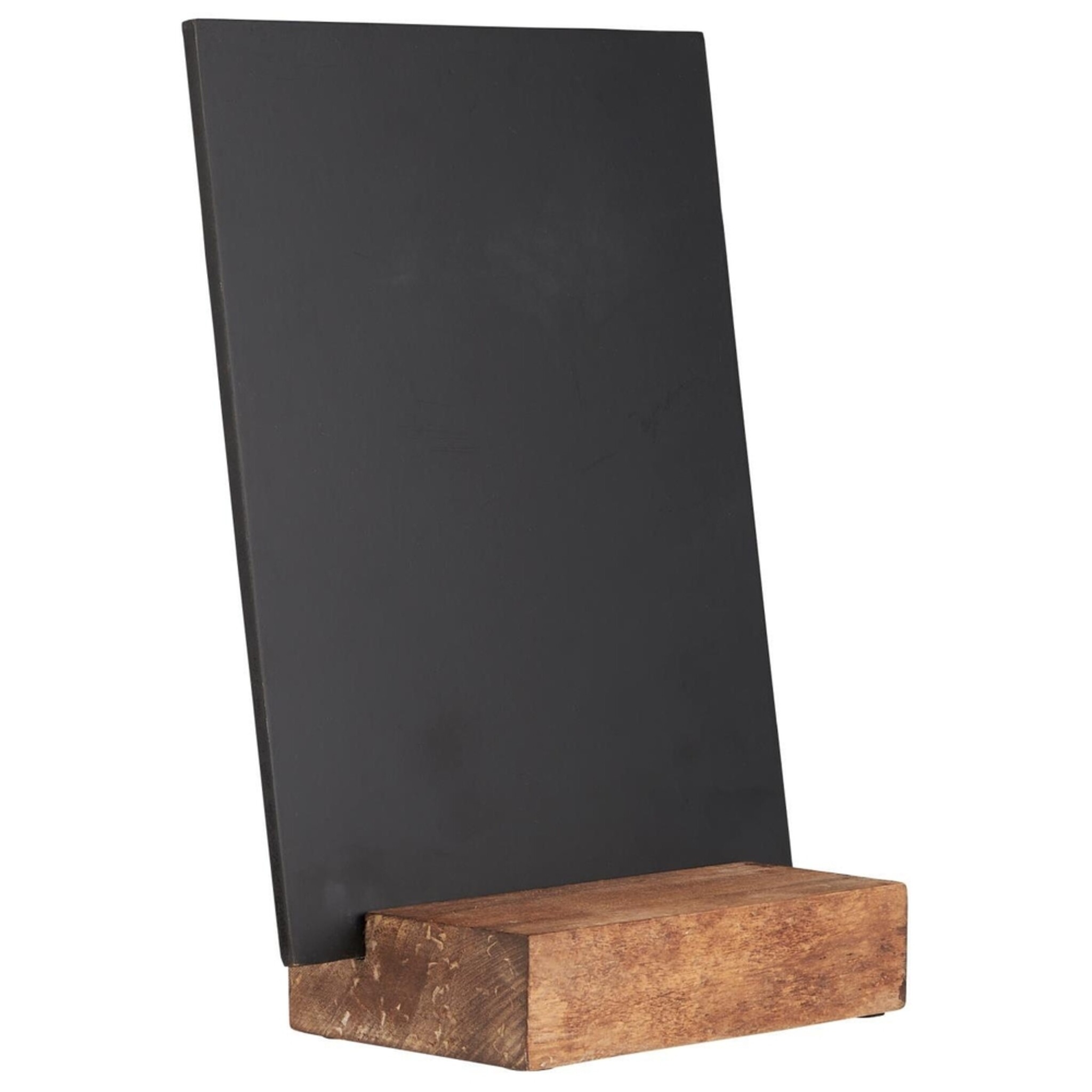 Tischtafel mit Holzklotz, schwarz 