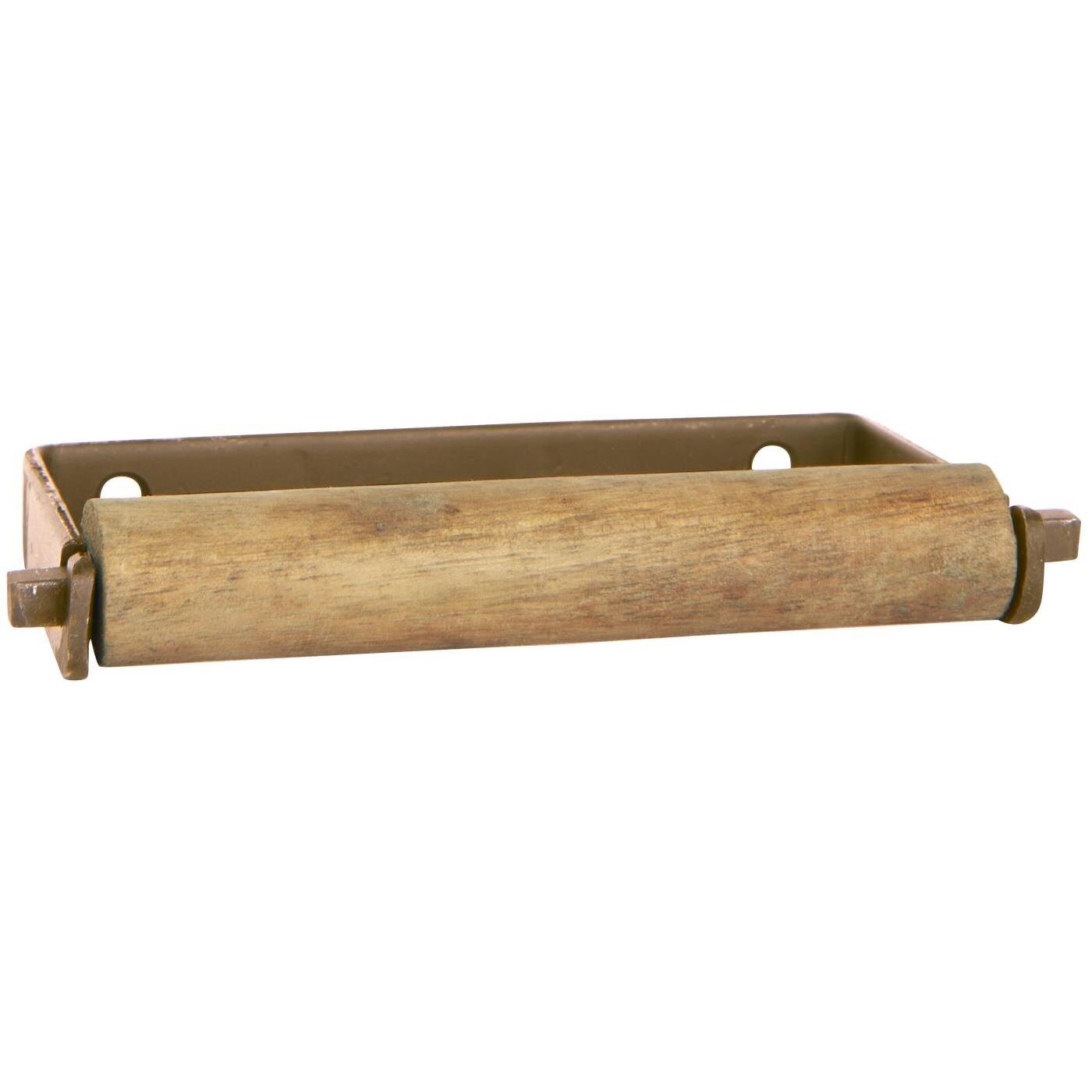 Toilettenpapierhalter Holzrolle ALTUM, gold 