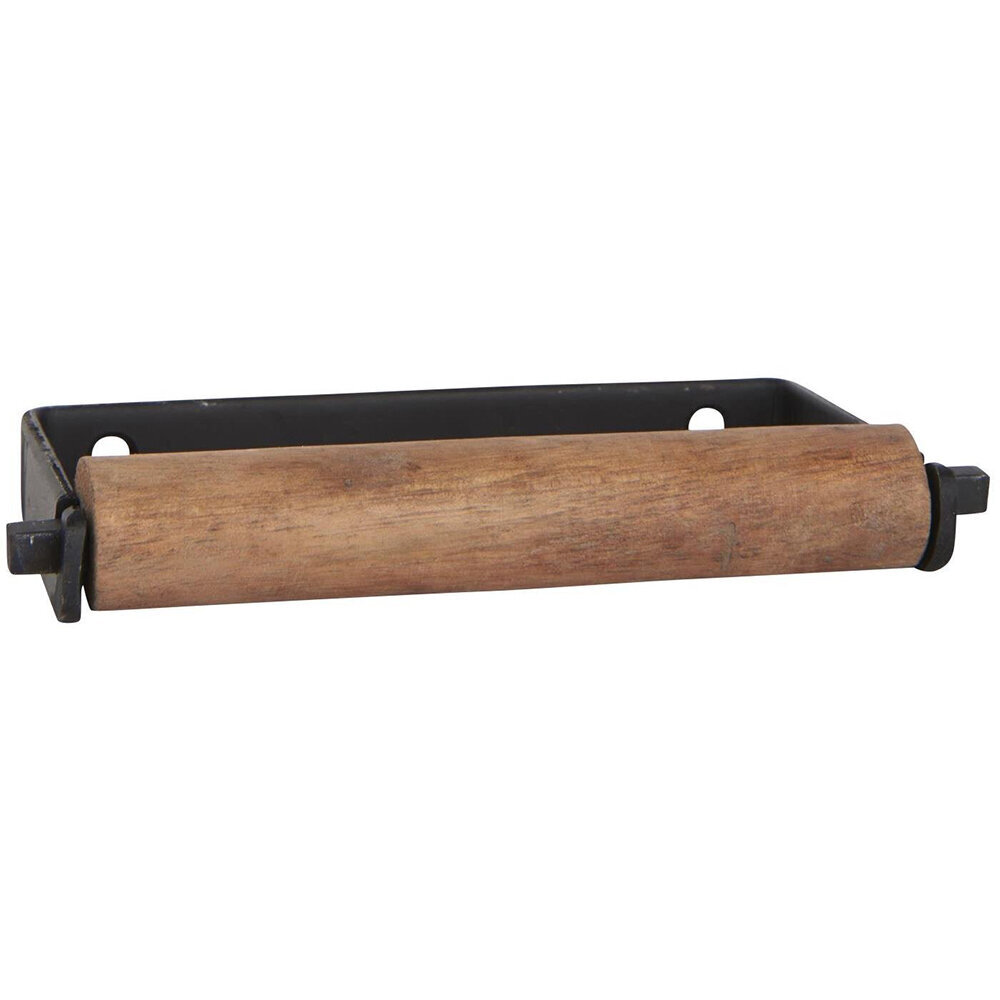 Toilettenpapierhalter Holzrolle ALTUM, schwarz 