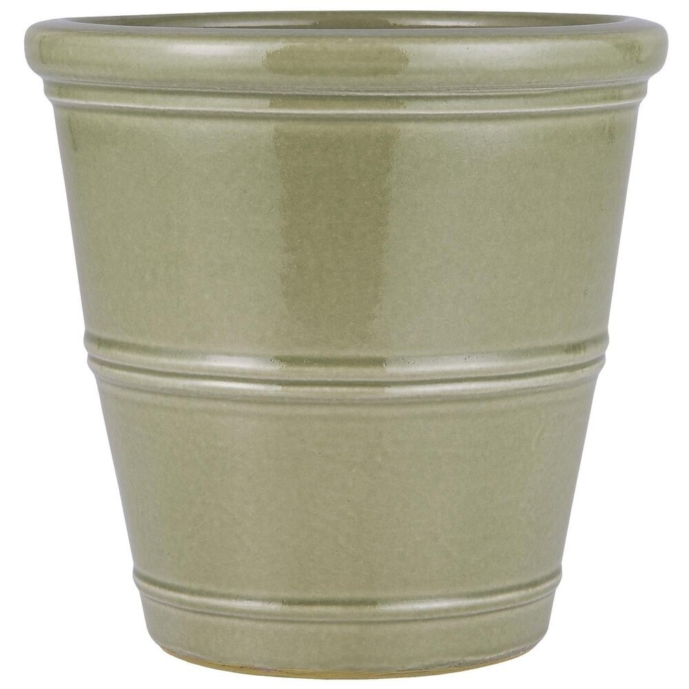 Topf Fenris mit Rillen, staubig grün Höhe 20, Ø 20 cm