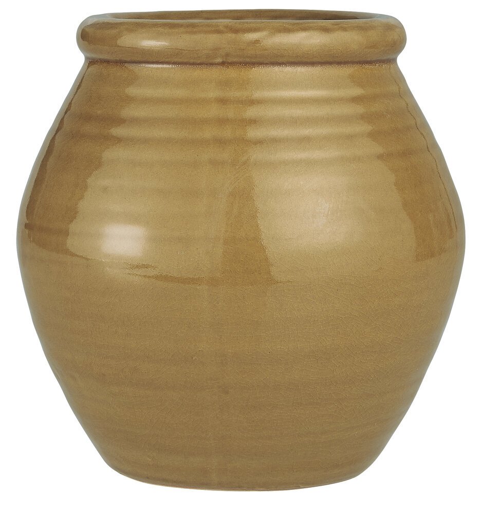 Topf mit krakelierter Oberfläche, gelb H20,5/Ø20 cm