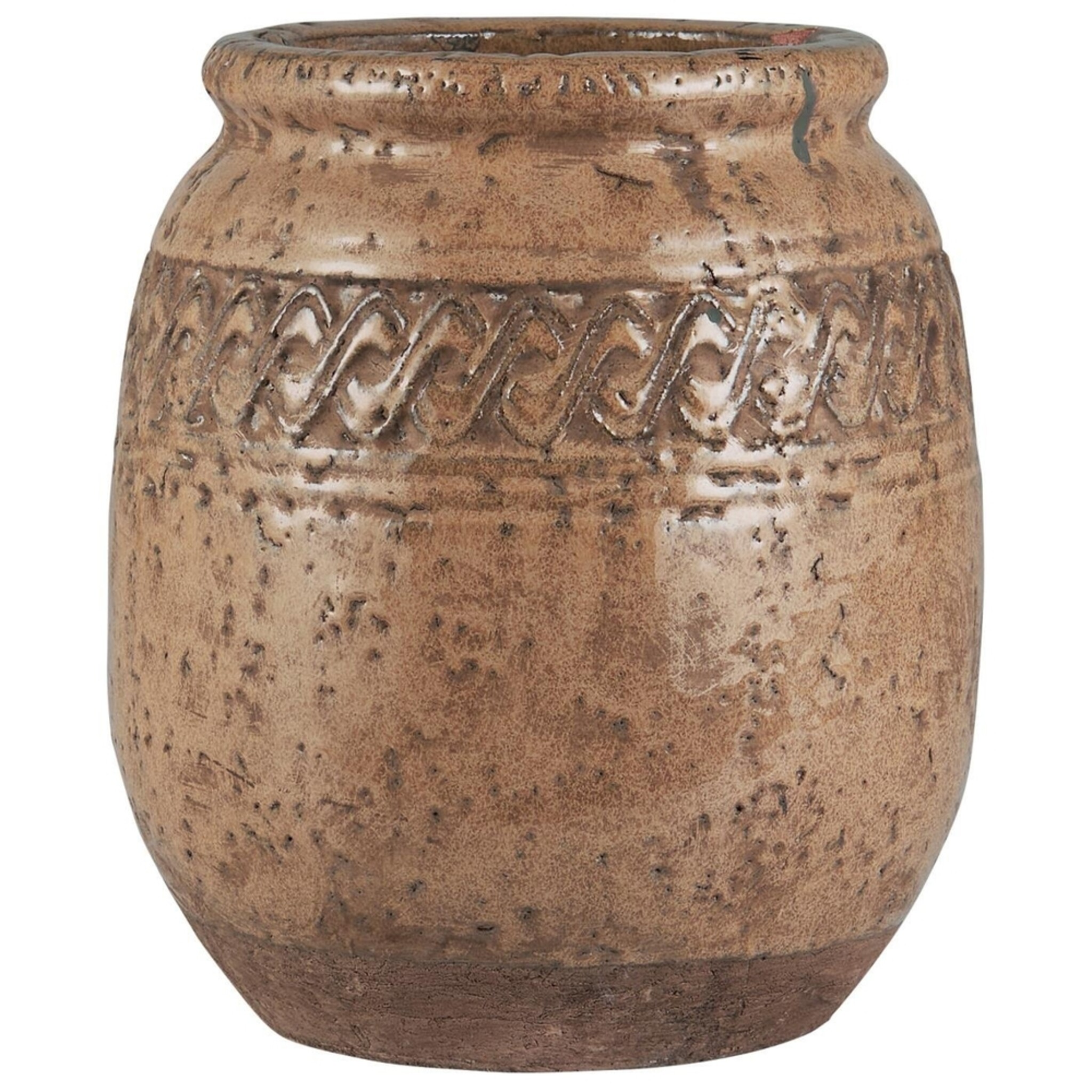 Topf mit Wellenmuster Sif, braun Höhe 18.5, Ø 16.5 cm