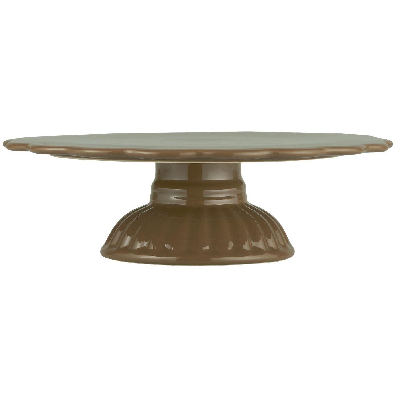 Tortenplatte mit Fuß Mynte, hazelnut 