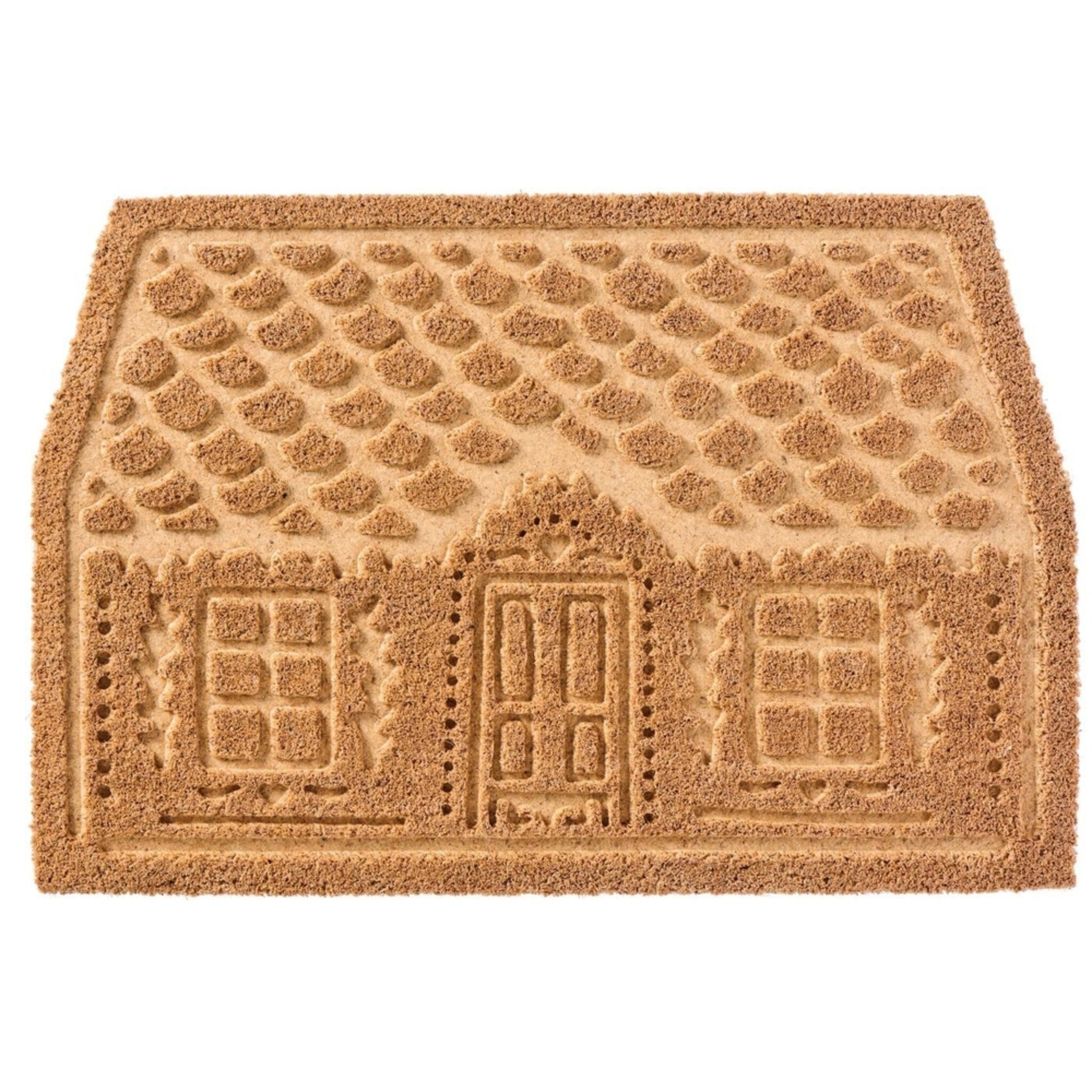 Türmatte eingeprägtes Weihnachtshaus, Fußmatte Weihnachten, natur 