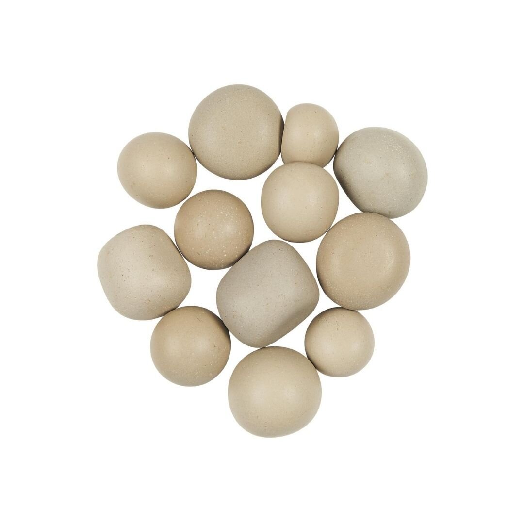 Tüte mit 12 Meditationssteinen UNIKA, grau 