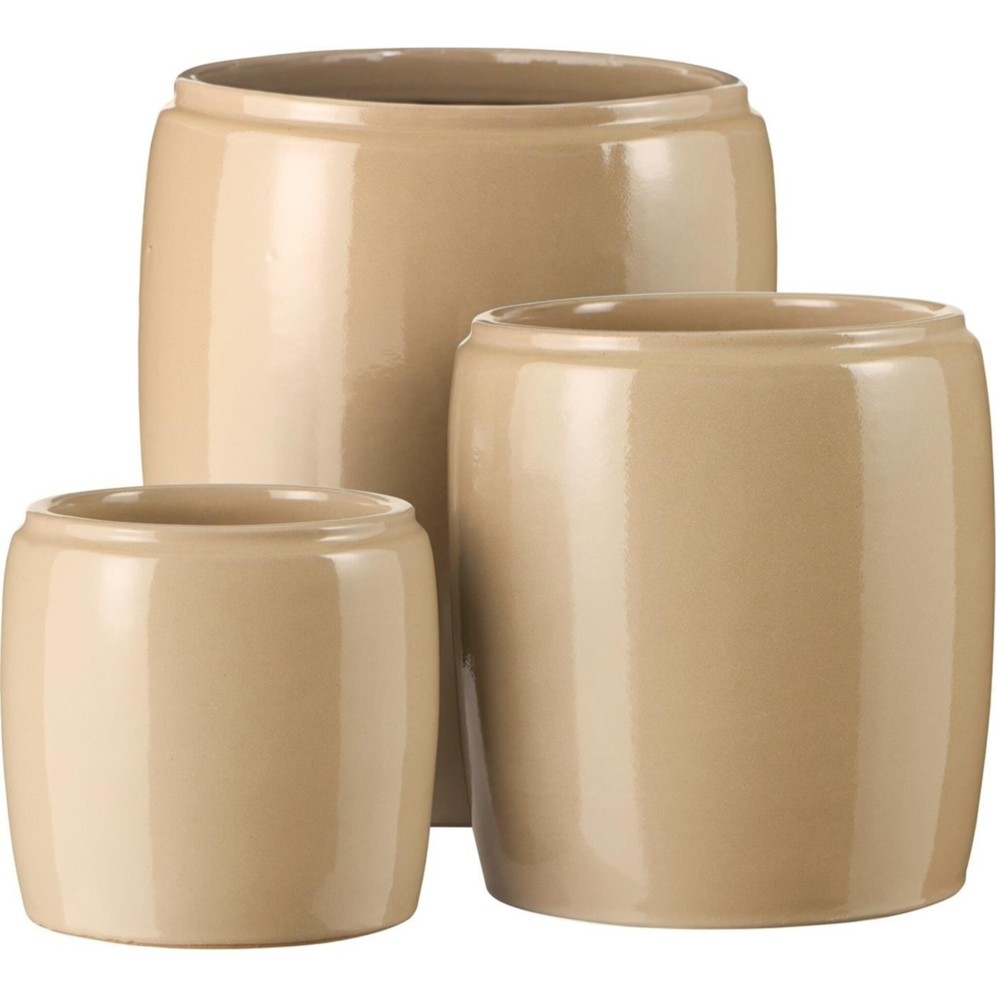 Übertöpfe Saigon im 3er Set, graubraun 