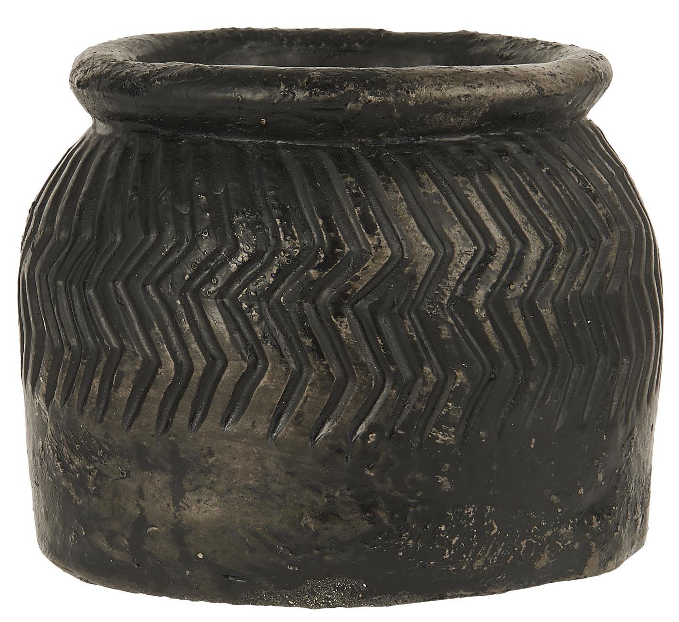 IB Laursen Übertopf Caesar, schwarz Höhe 10,5 cm, Ø: 12,5 cm