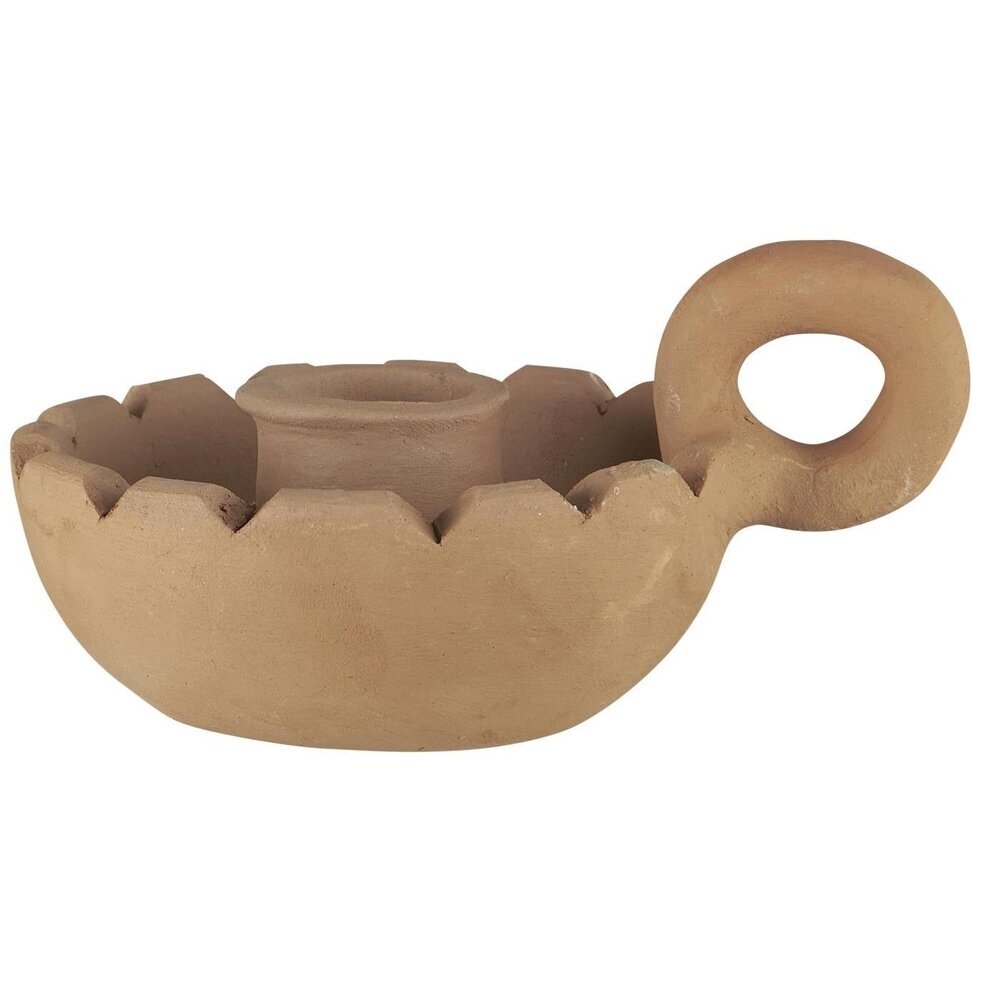 UNIKA handgefertigter Kerzenhalter für Stabkerzen, braun L11,5 x B8,8 x H3,5 cm