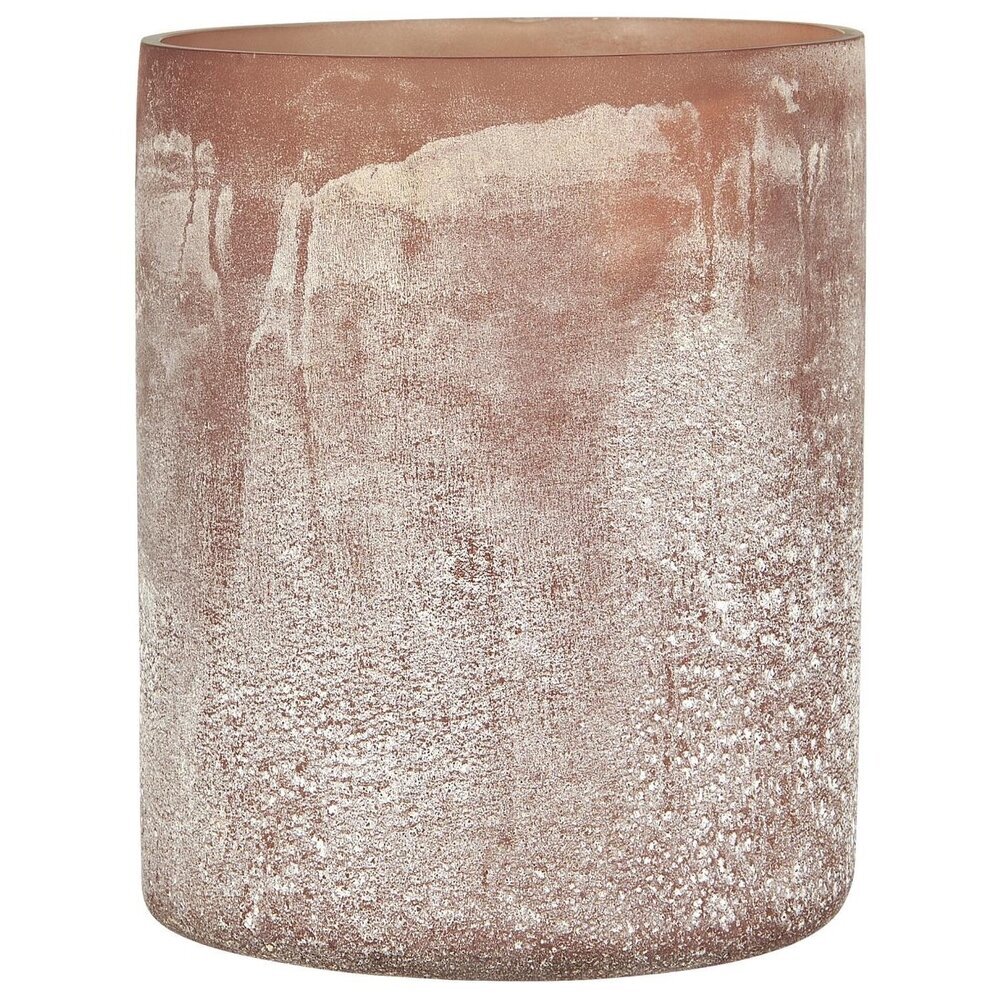 UNIKA Kerzenhalter frosted aus Glas, faded rose Ø13 x H16 cm
