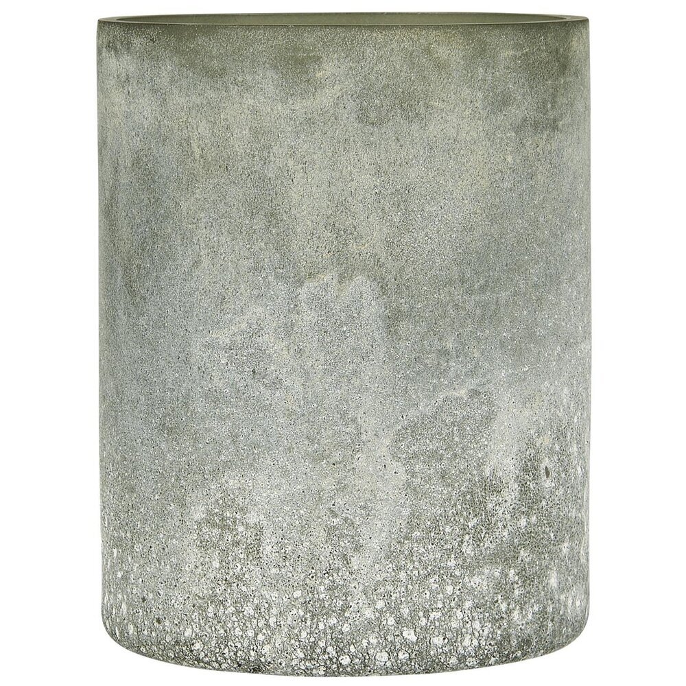 UNIKA Kerzenhalter frosted aus Glas, staubig grün Ø10 x H13 cm