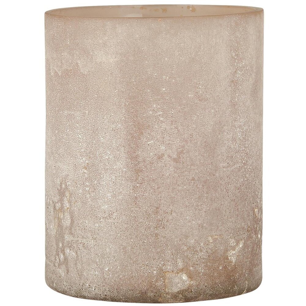 UNIKA Kerzenhalter frosted aus Glas, rosa Ø10 x H13 cm