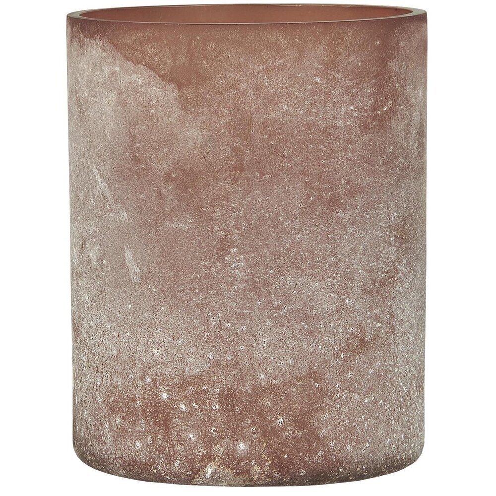 UNIKA Kerzenhalter frosted aus Glas, faded rose Ø10 x H13 cm