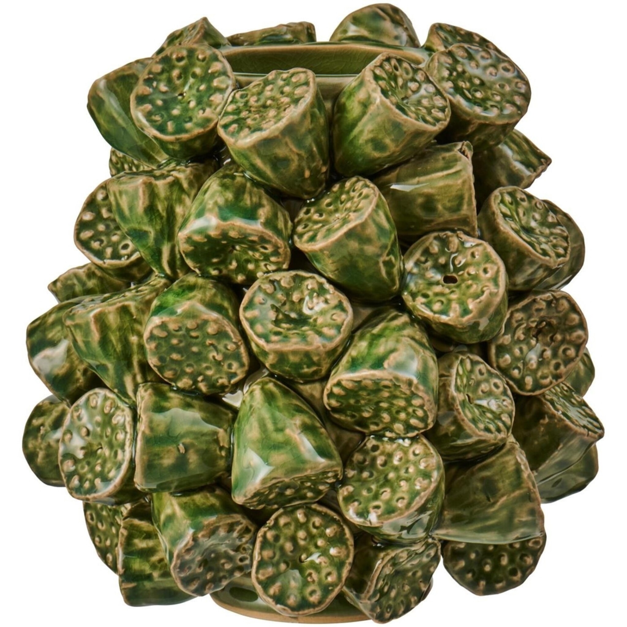 IB Laursen Vase Lotus Grün aus glasiertem Steingut, grün 
