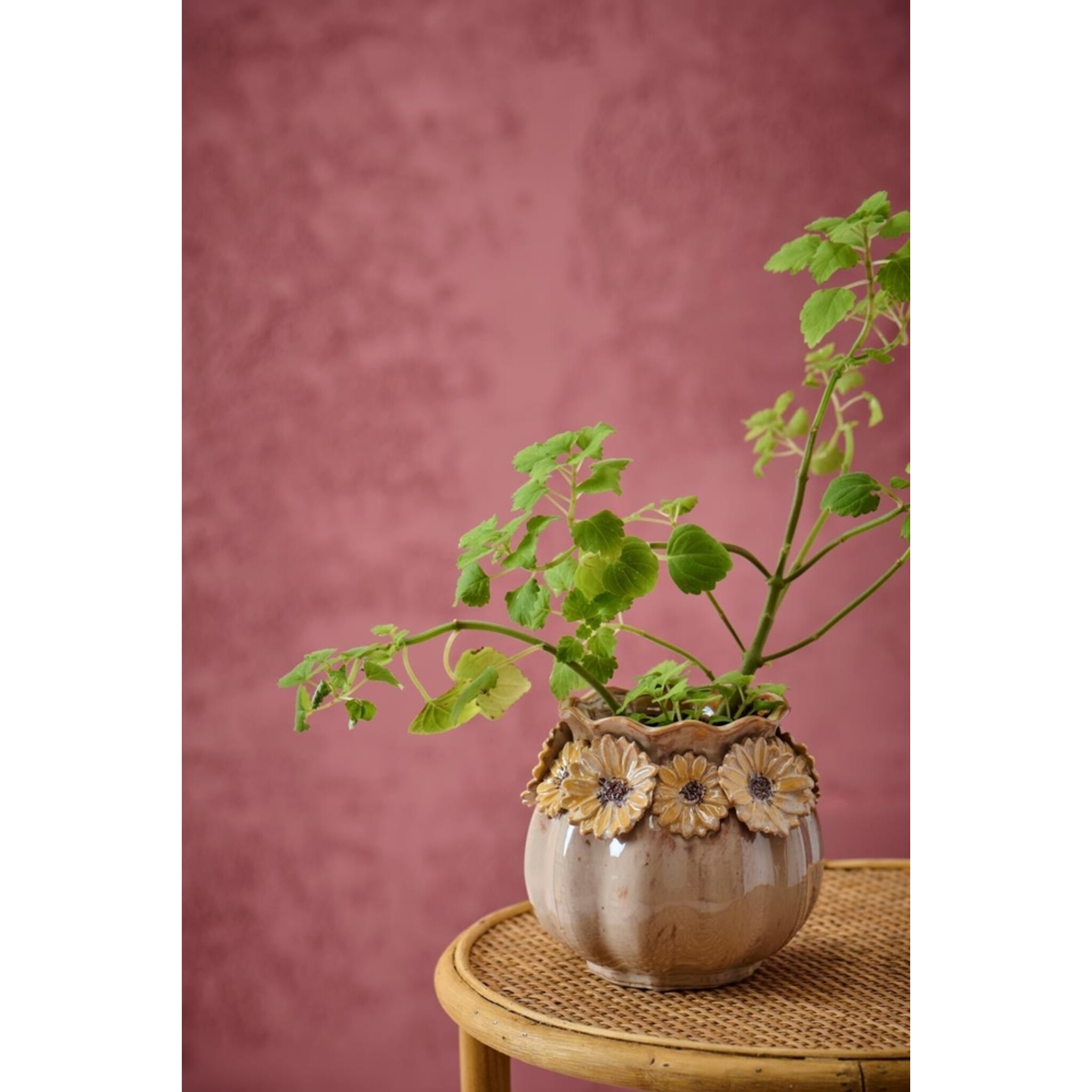 IB Laursen Vase Sonnenblume – Glasiertes Steingut, sand 