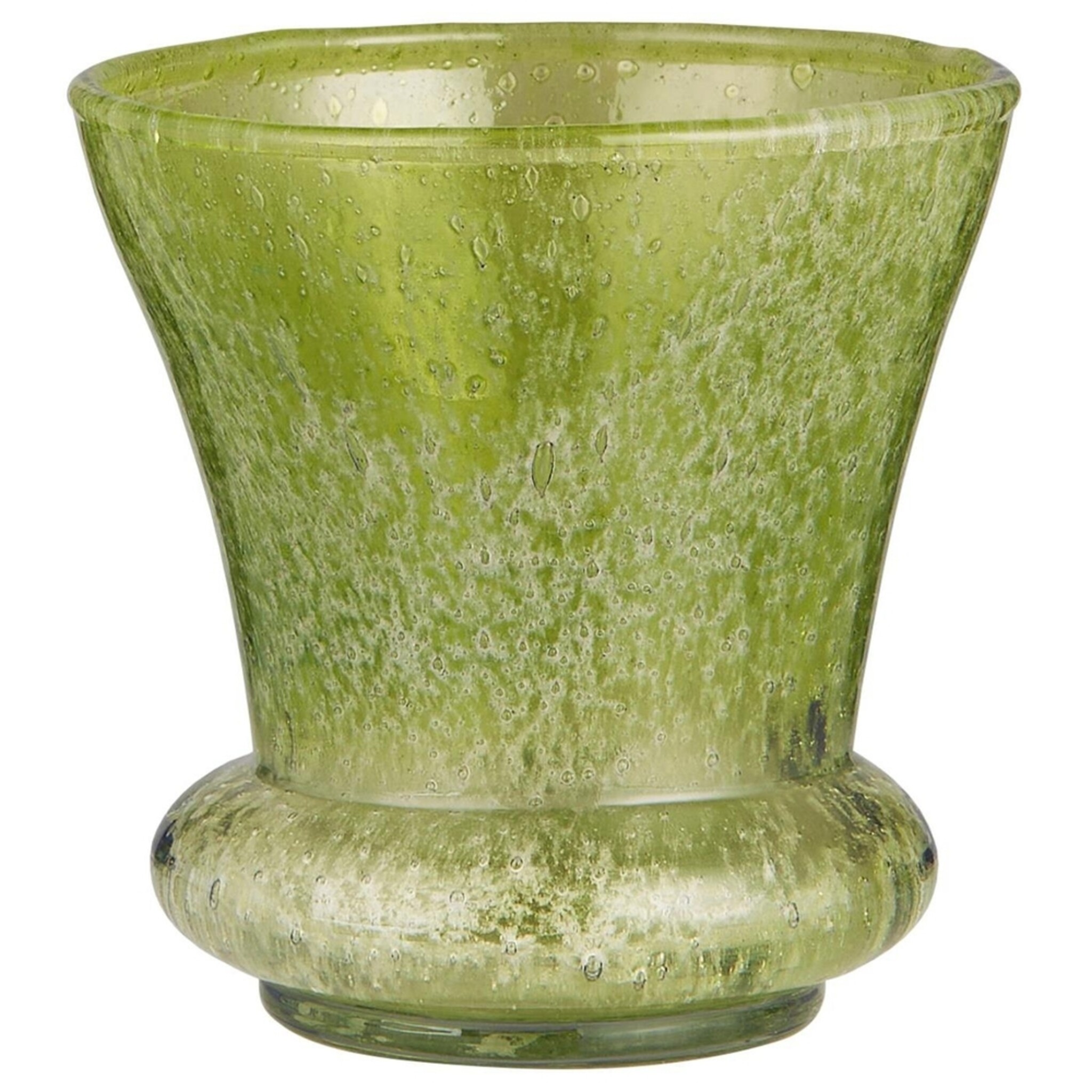 Vase mit Mundgeblasenen Bläschen, grün 