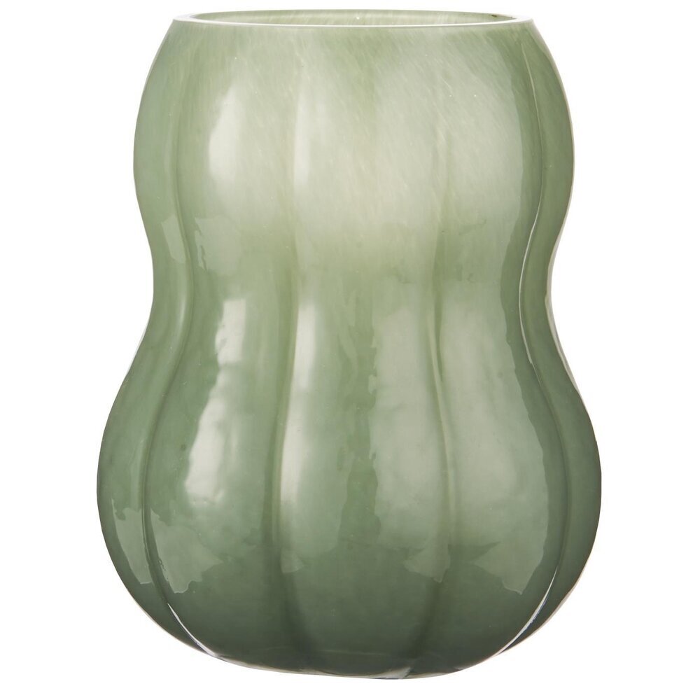 Vase mit Rillen Veneto durchgefärbtes Glas, grün