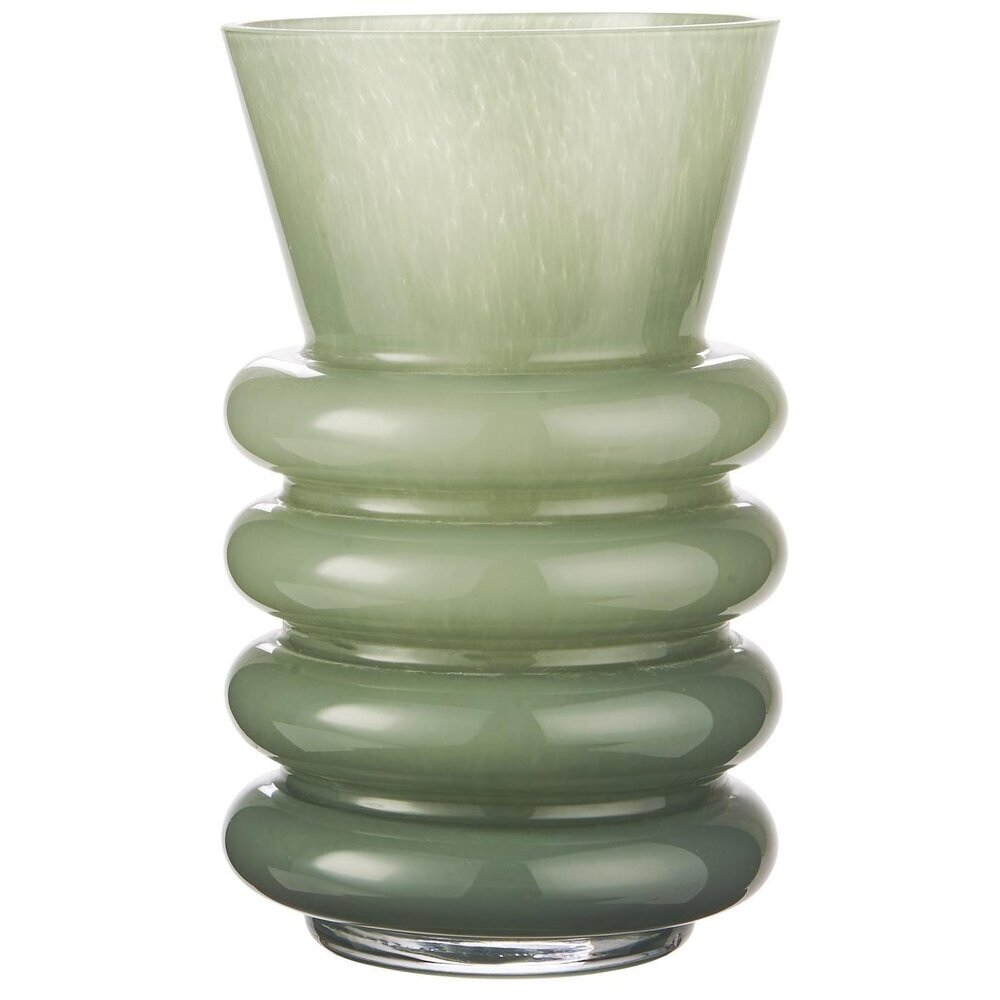 Vase mit Ringen Vicenza durchgefärbtes Glas, grün