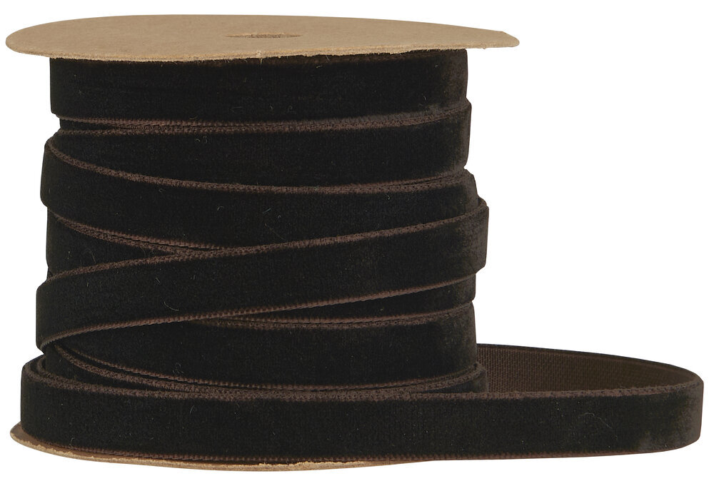 Veloursband auf Spule 10 m, mocca 