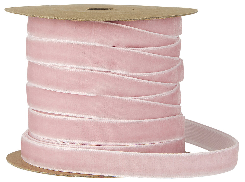 Veloursband auf Spule 10 m, rosa 