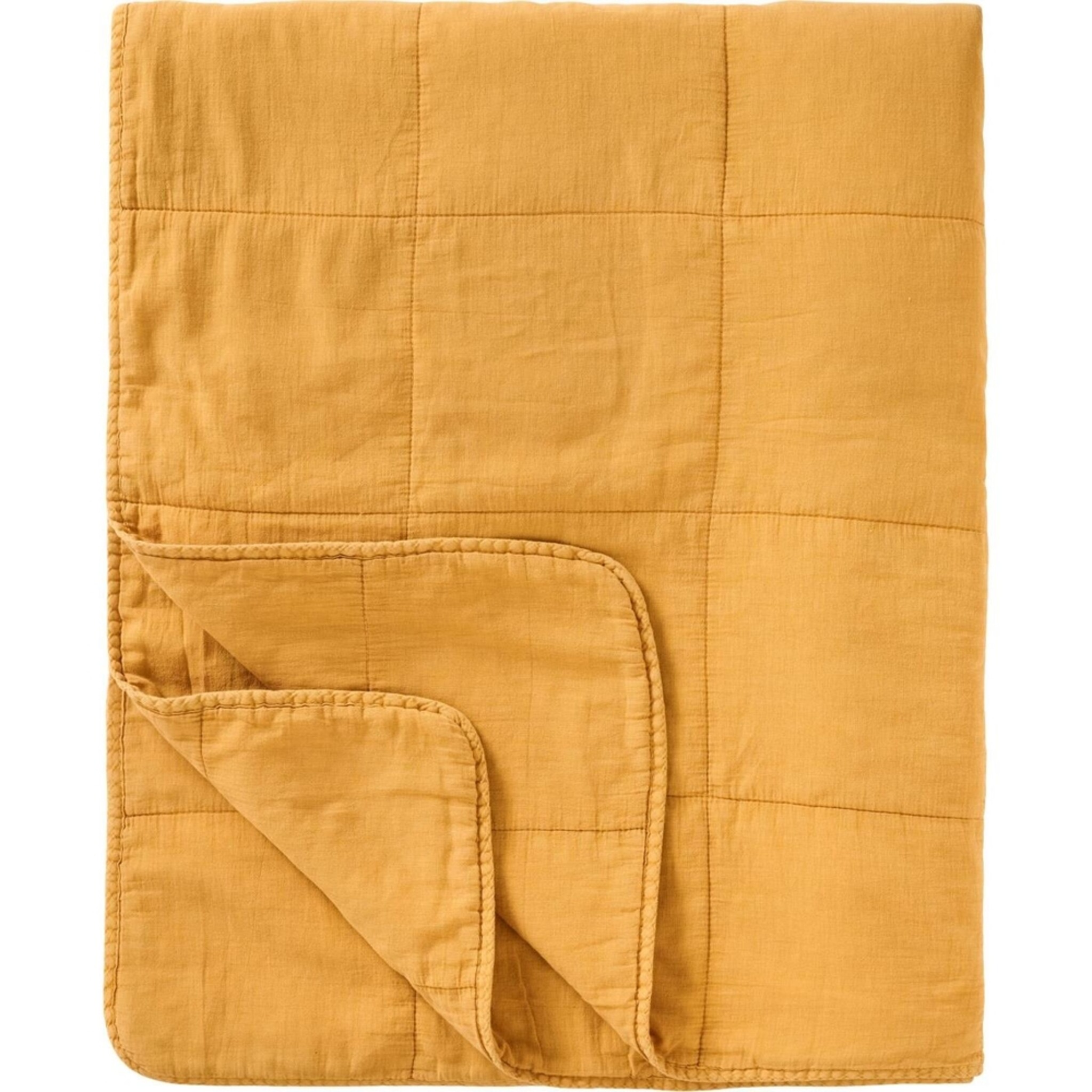 Vintage Bettdecke doppelt, harvest yellow 