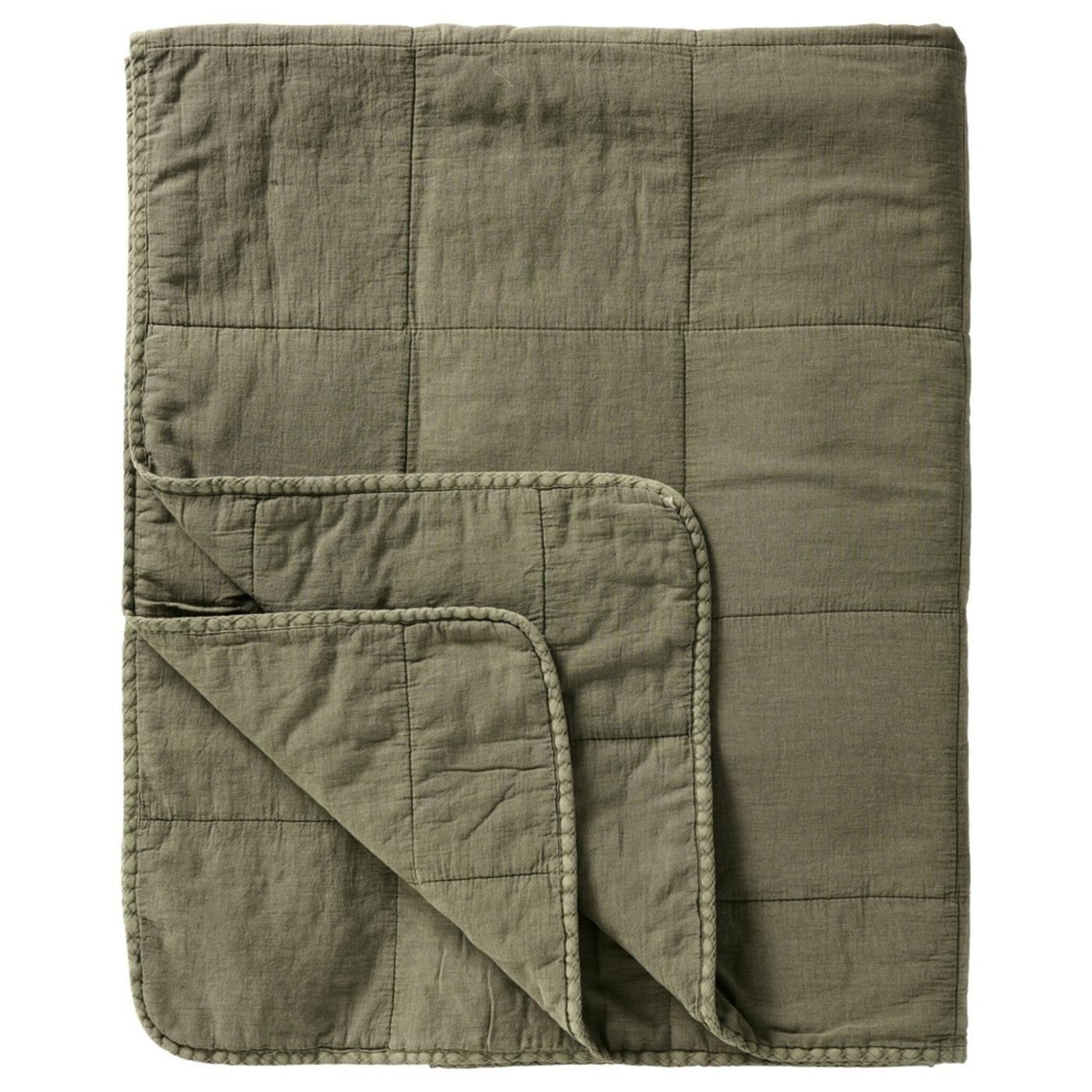 Vintage Bettdecke doppelt, eucalyptus 