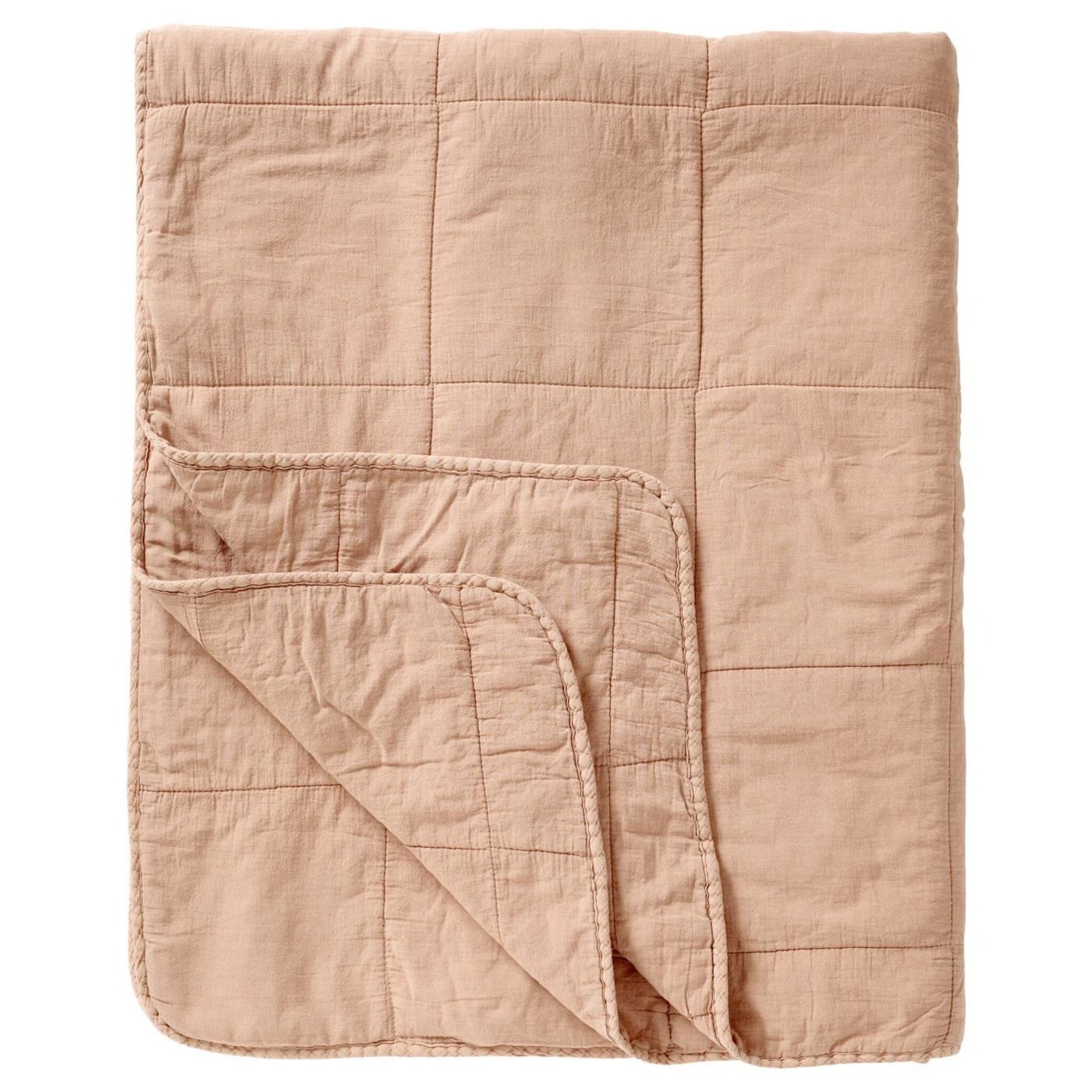 Vintage Bettdecke doppelt, burned rose 