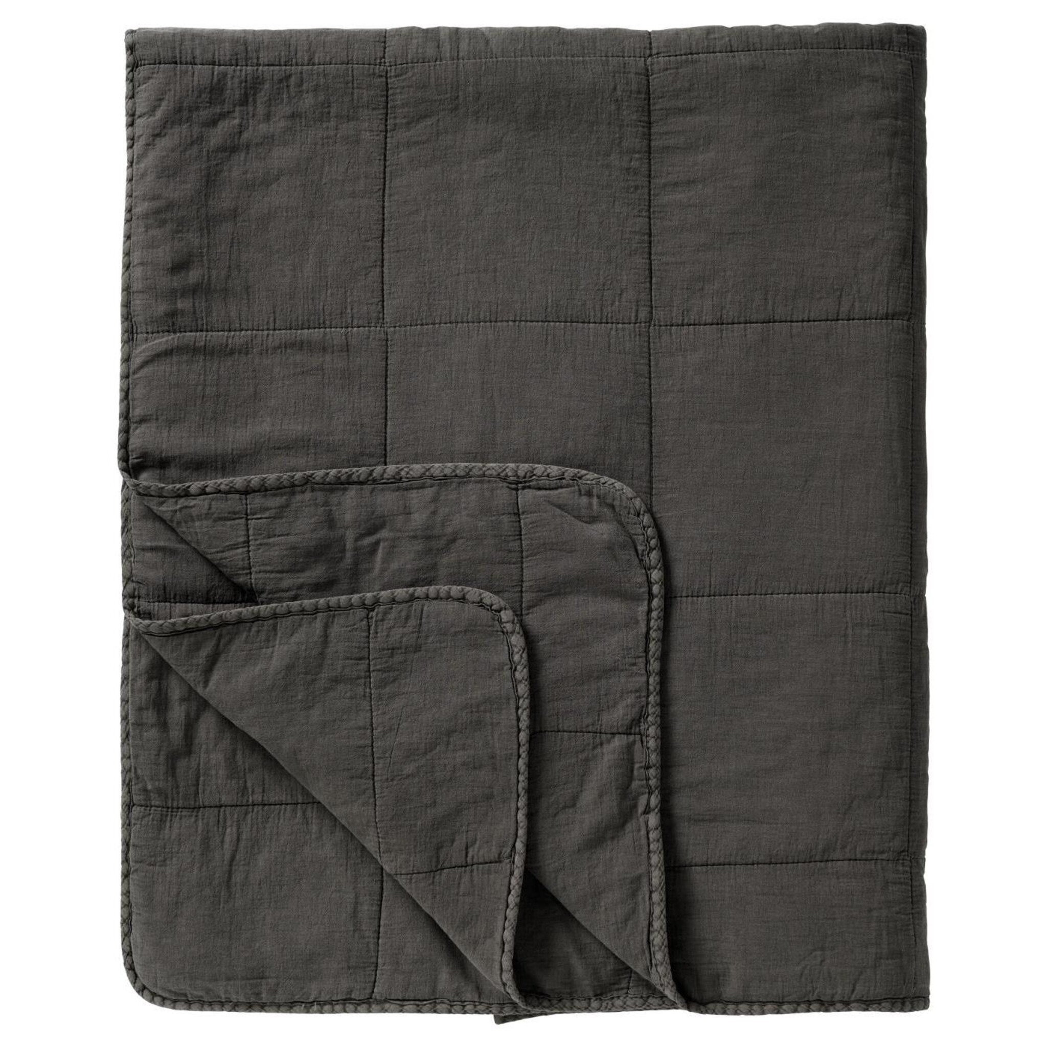 Vintage Bettdecke doppelt, thunder grey 