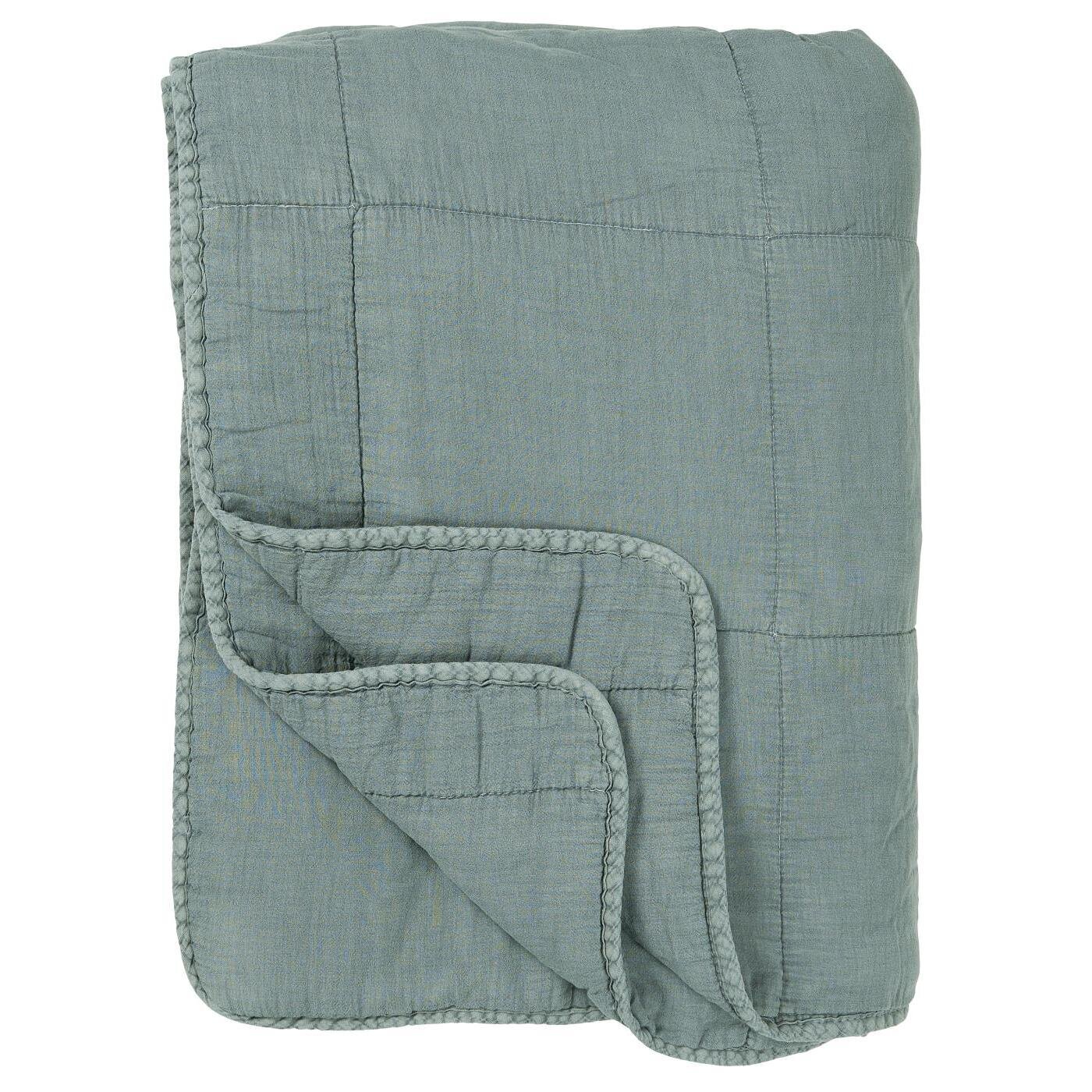 IB Laursen Vintage Quilt unifarben, staubig blau 