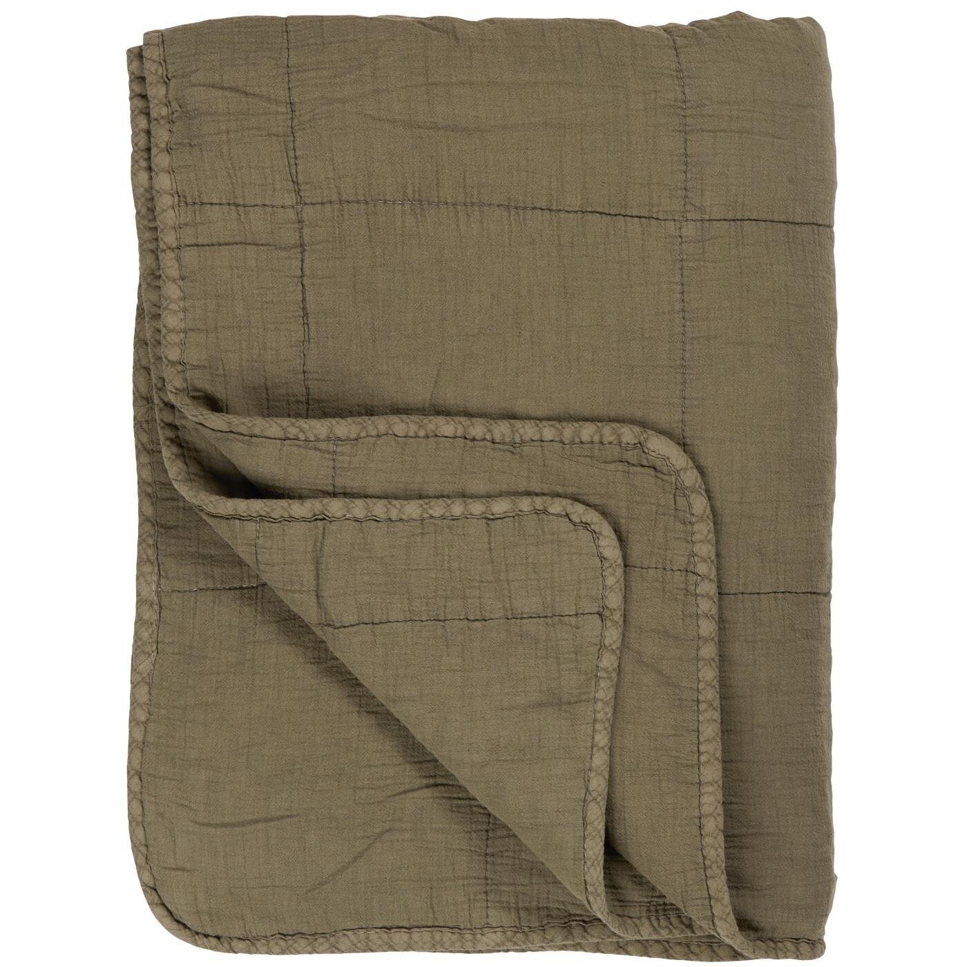 IB Laursen Vintage Quilt unifarben, olive 