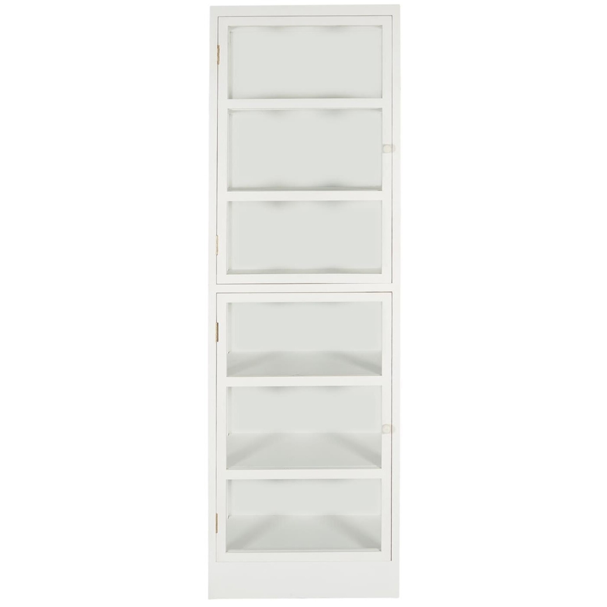 Vitrine Gilleleje mit 2 Glastüren 6 Ablagen und 3 Glasseiten, weiss