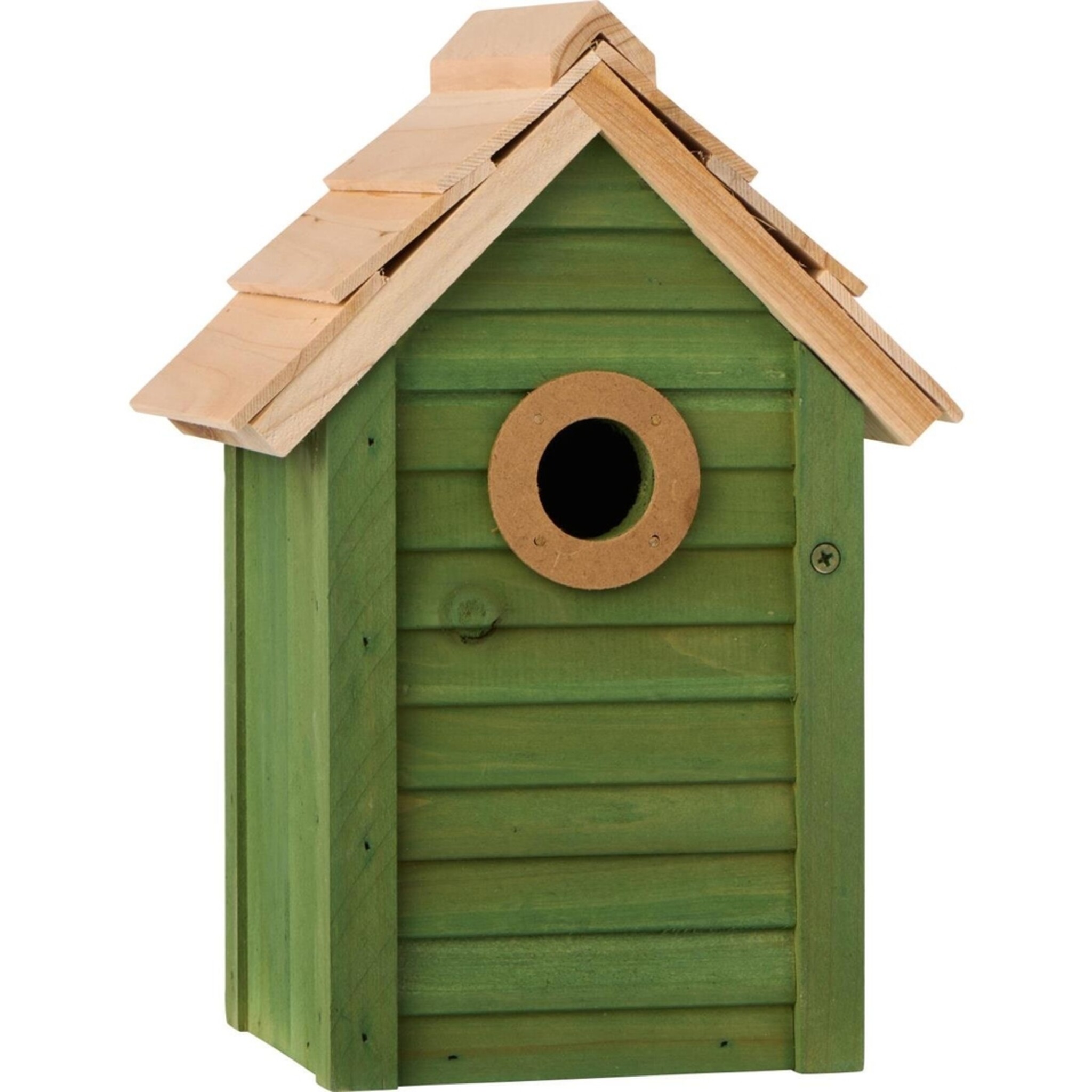 Vogelhaus aus Holz mit Reinigungsklappe, grün 