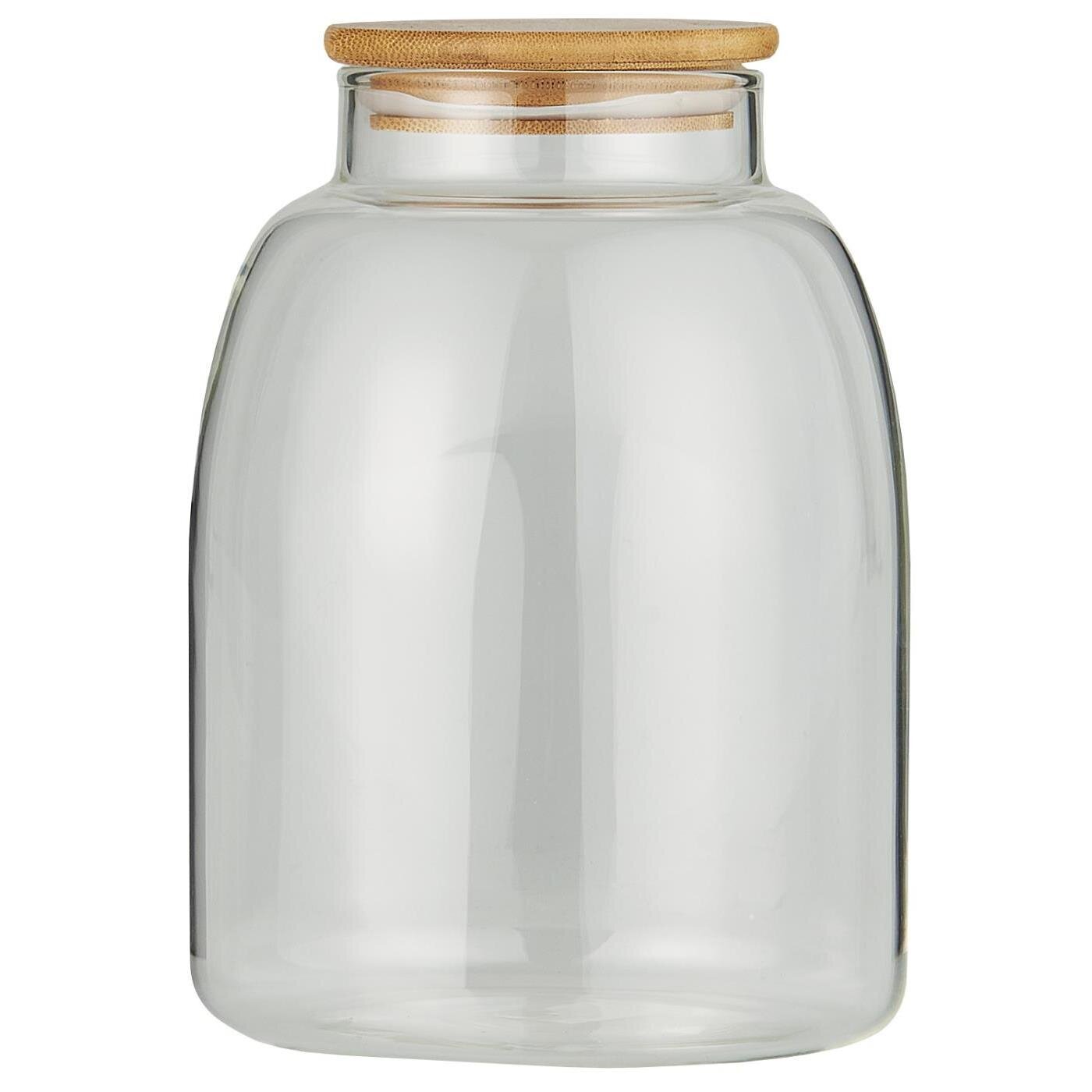 Vorratsglas mit Bambusdeckel, klar H19 x Ø14 cm
