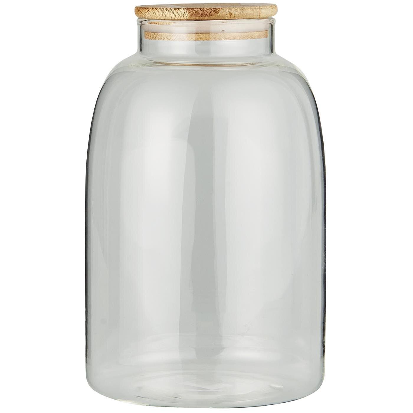Vorratsglas mit Bambusdeckel, klar H23,5 x Ø15 cm