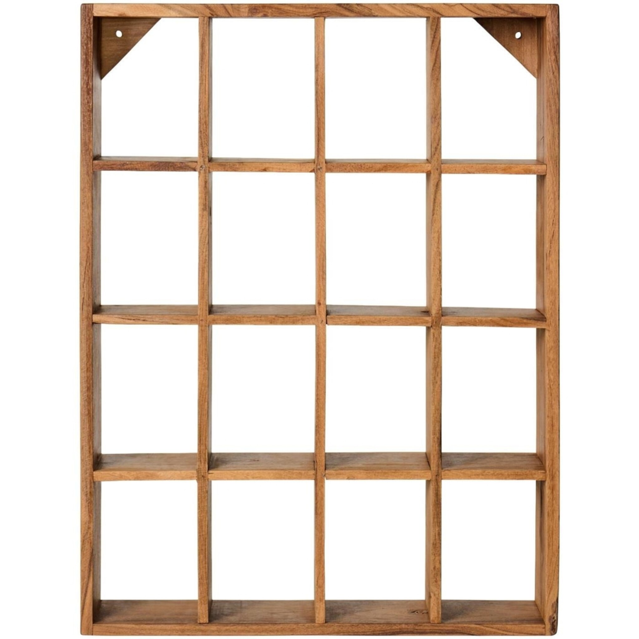 Wandregal mit 16 Fächern ohne Rückwand UNIKA, natur 