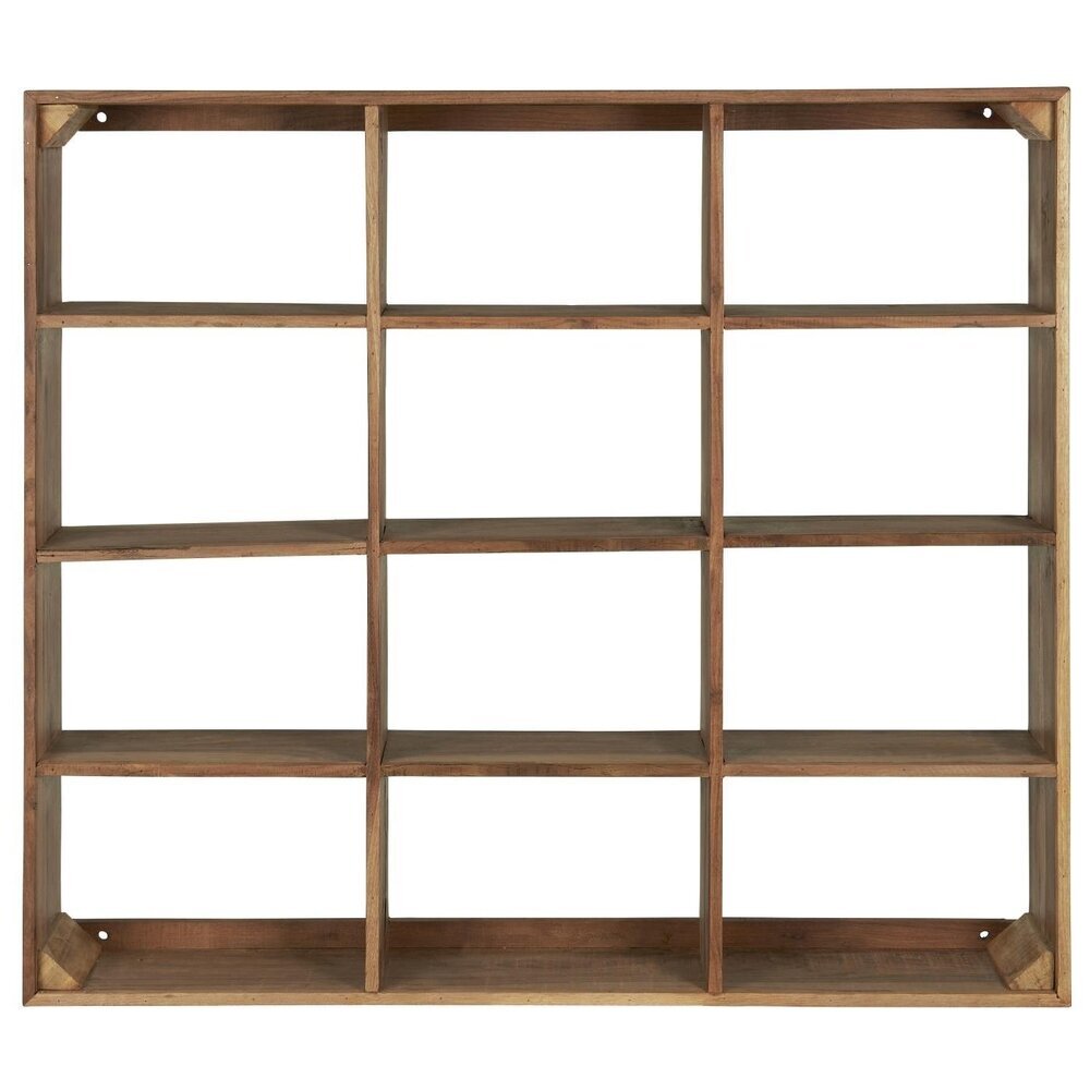 Wandregal Unika mit 12 Fächern, natur 