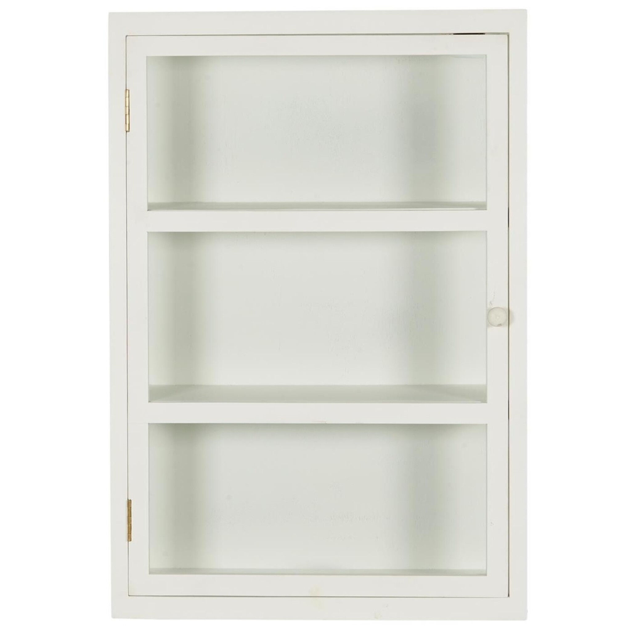 Wandschrank Gilleleje mit 3 Ablagen und 3 Glasseiten, weiss 