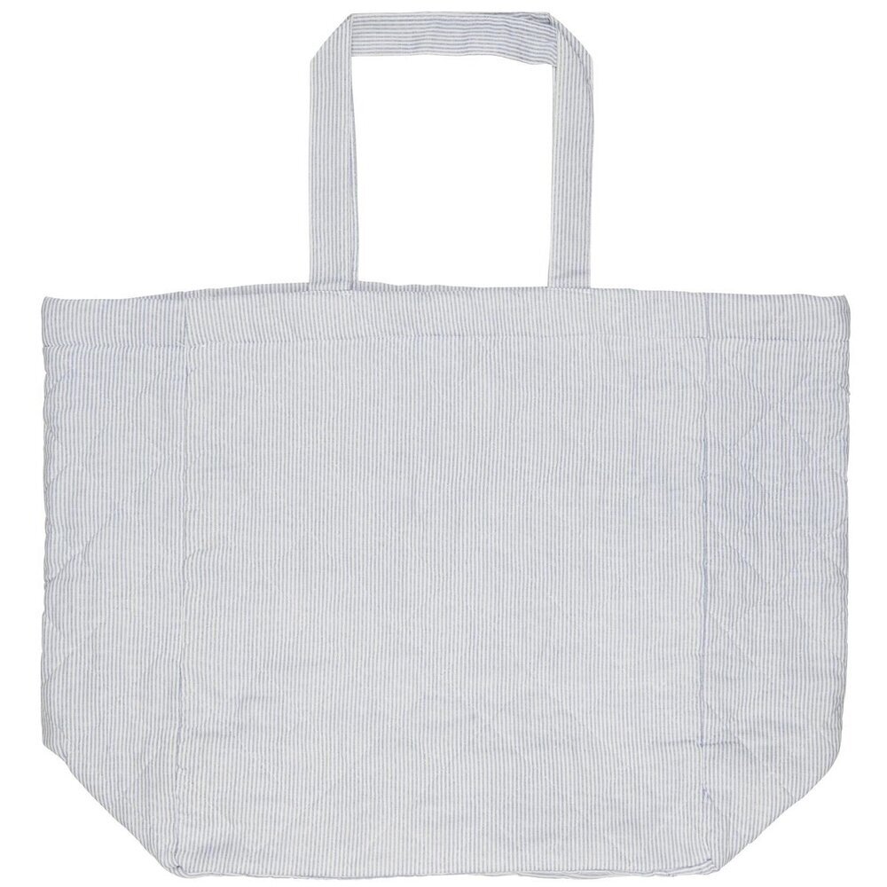 Wattierte Tasche aus Baumwolle, weiss blau gestreift 