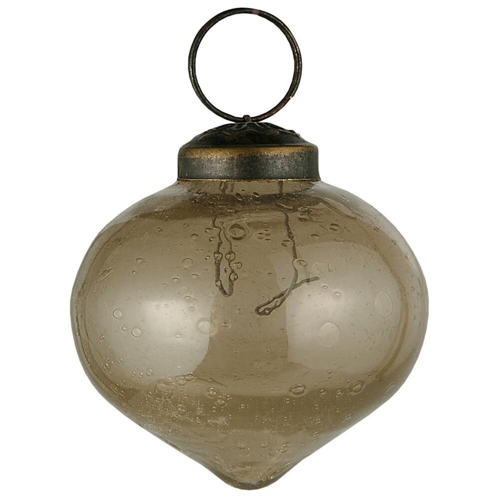 Weihnachtskugel bubbled Glas zwiebelförmig, fog Höhe 5.4, Ø 5.2 cm