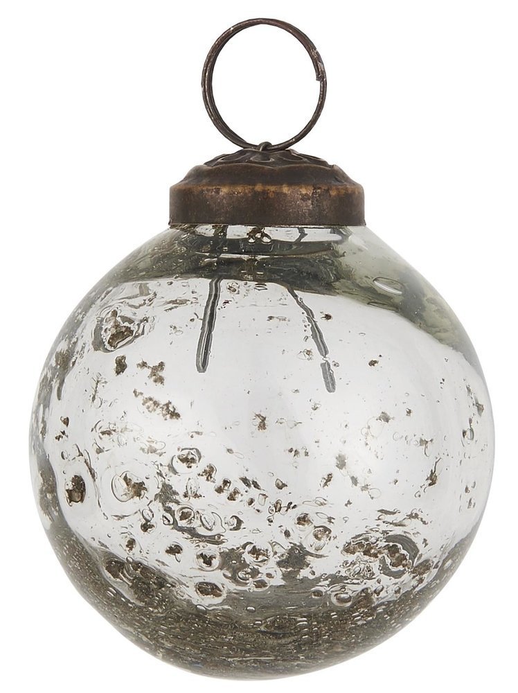 IB Laursen Weihnachtskugel Glas pebbled, farblos Höhe 6.5, Ø 5.8 cm