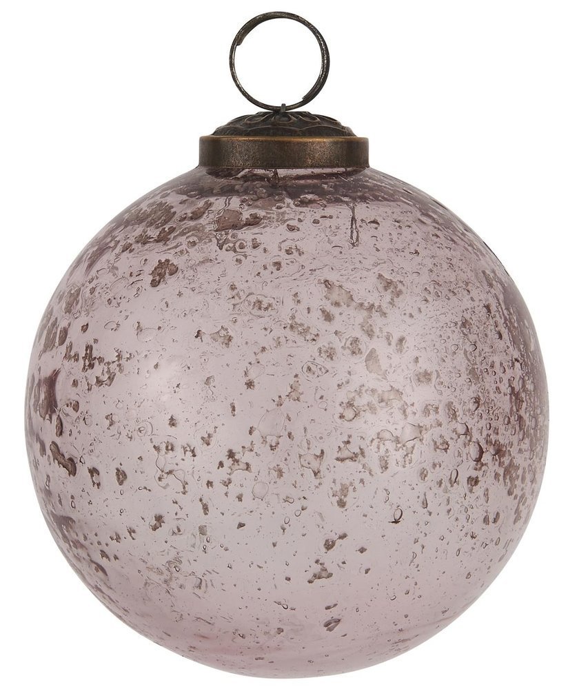 IB Laursen Weihnachtskugel Glas pebbled, rosa Höhe 10.5, Ø 9.5 cm