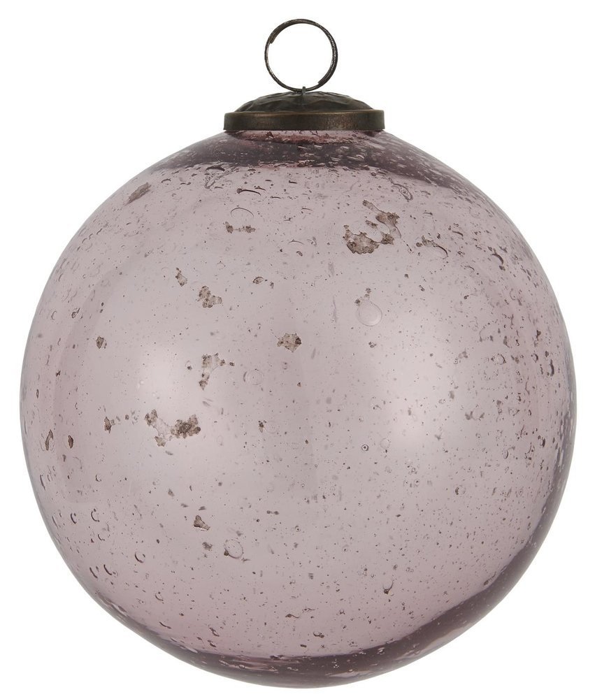 IB Laursen Weihnachtskugel Glas pebbled, rosa Höhe 15.2, Ø 13.4 cm