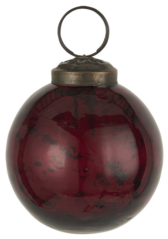 IB Laursen Weihnachtskugel Glas pebbled, rhododendron Höhe 6.5, Ø 5.8 cm