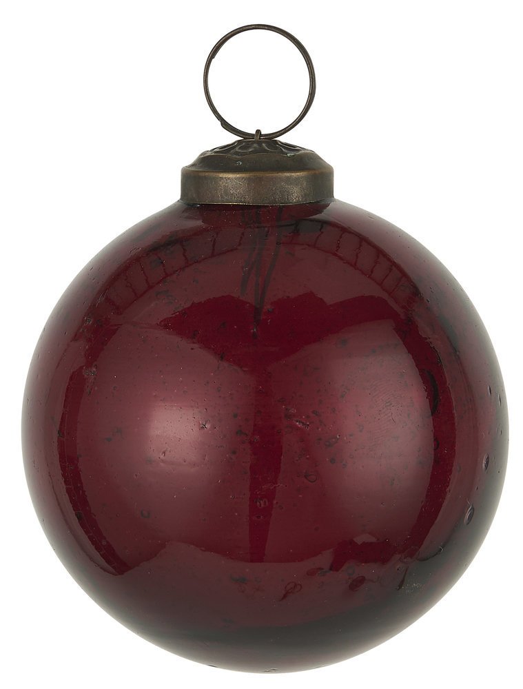 IB Laursen Weihnachtskugel Glas pebbled, rhododendron Höhe 8.3, Ø 8 cm