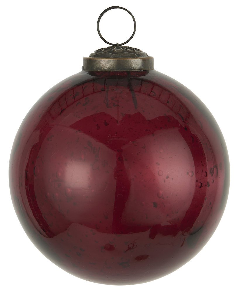 IB Laursen Weihnachtskugel Glas pebbled, rhododendron Höhe 10.5, Ø 9.5 cm