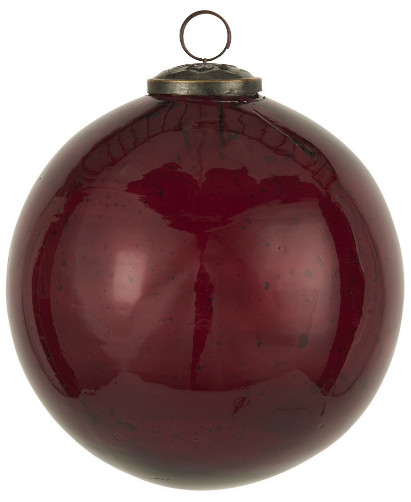 IB Laursen Weihnachtskugel Glas pebbled, rhododendron Höhe 15.2, Ø 13.4 cm