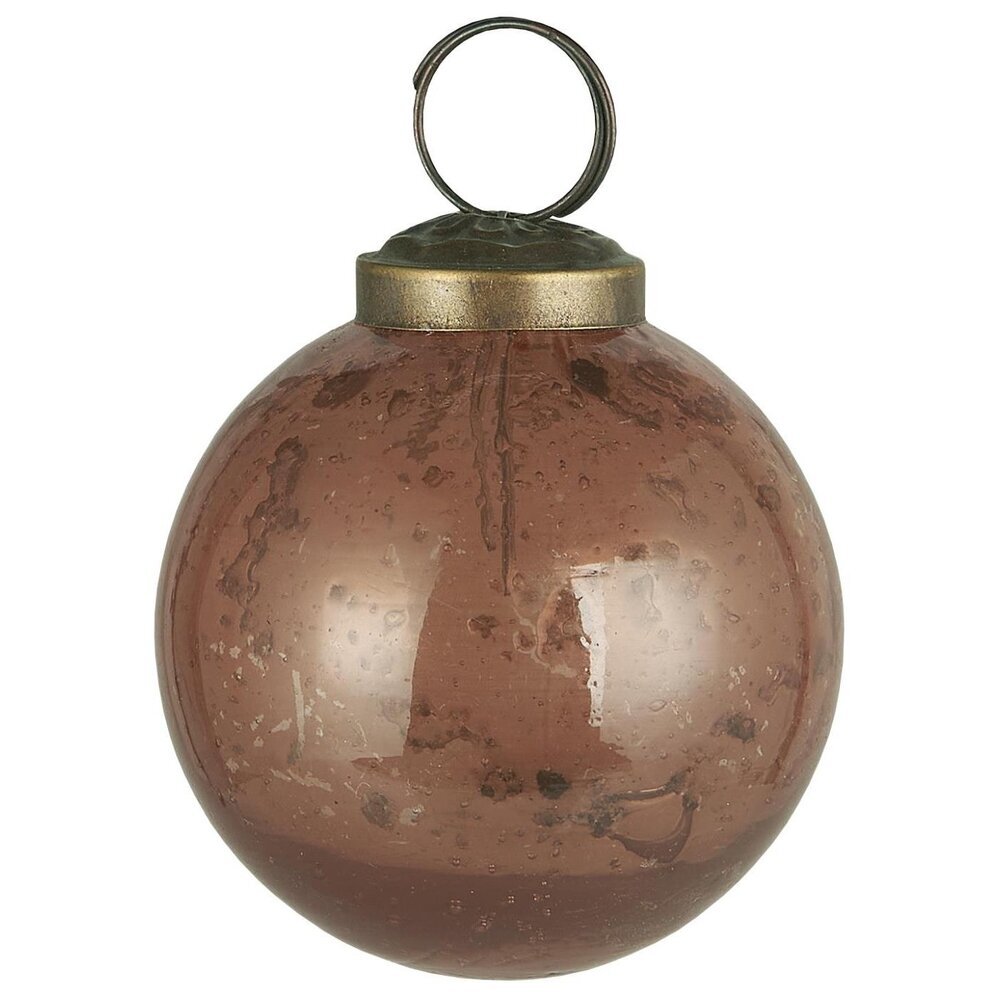 IB Laursen Weihnachtskugel Glas pebbled, faded rose Höhe 6.5, Ø 5.8 cm