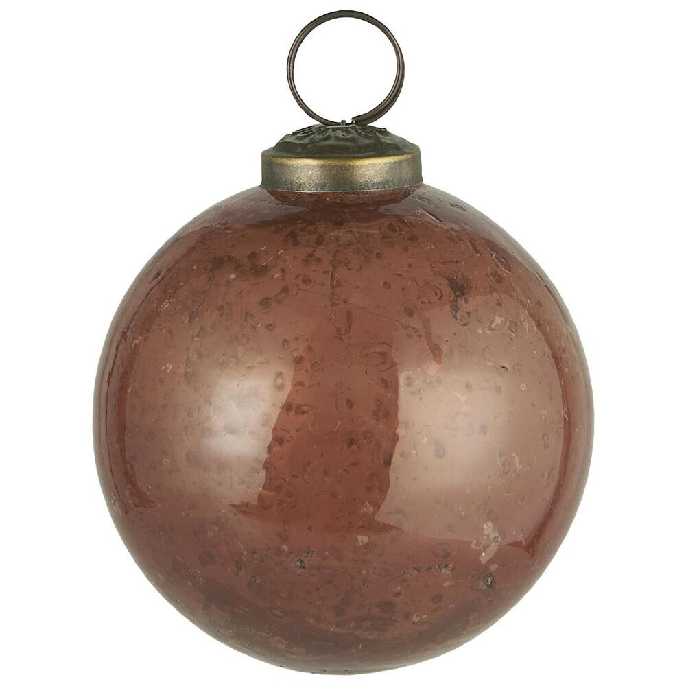 IB Laursen Weihnachtskugel Glas pebbled, faded rose Höhe 8.3, Ø 8 cm