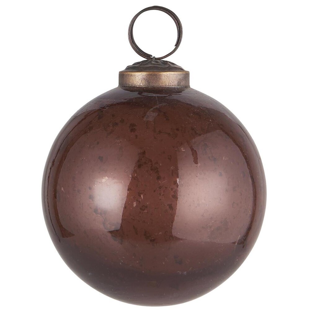 IB Laursen Weihnachtskugel Glas pebbled, coral almond Höhe 8.3, Ø 8 cm