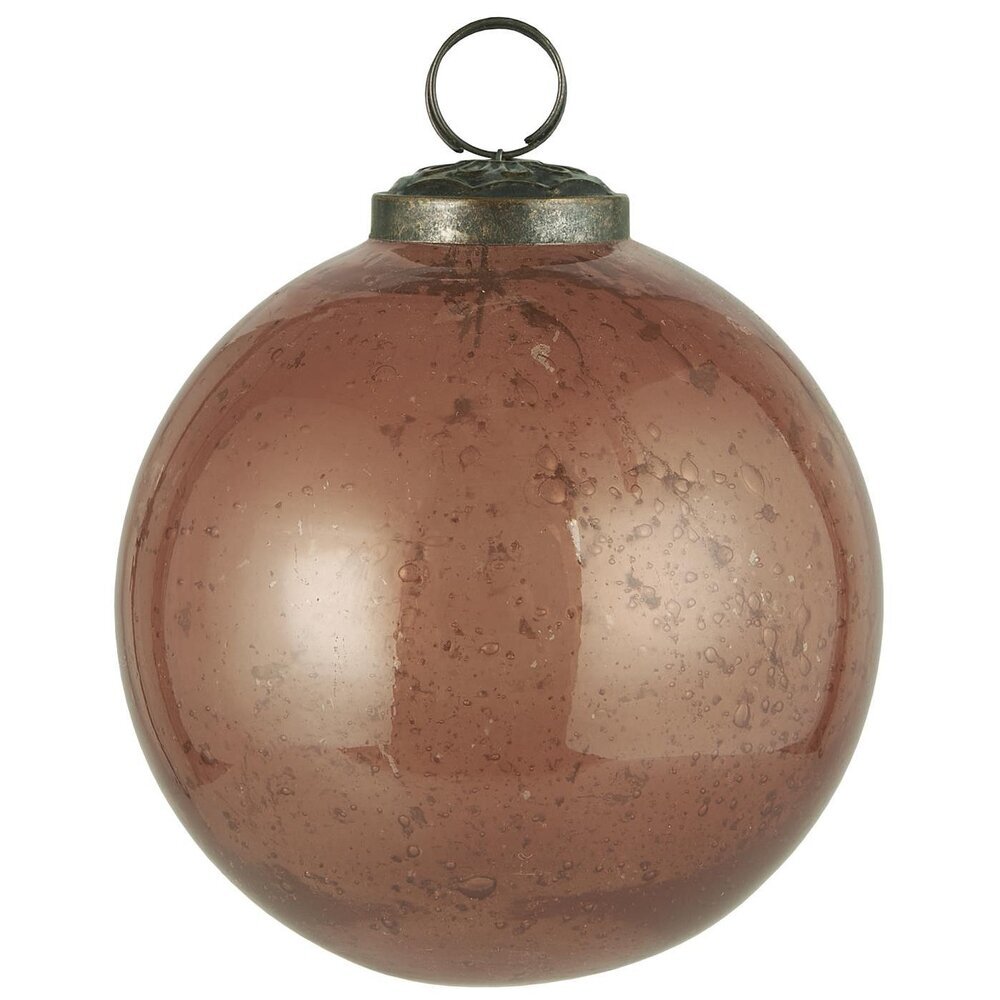 IB Laursen Weihnachtskugel Glas pebbled, faded rose Höhe 10.5, Ø 9.5 cm